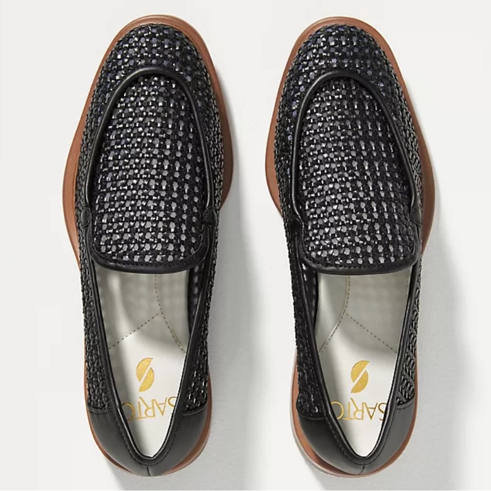 Anthropologie Franco Sarto woven loafers black‎